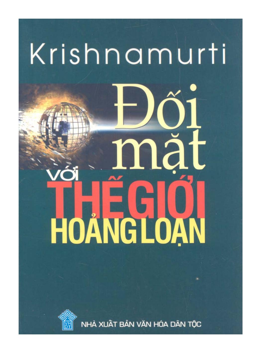 Đối Mặt Với Thế Giới Hoảng Loạn - Jiddu Krishnamurti