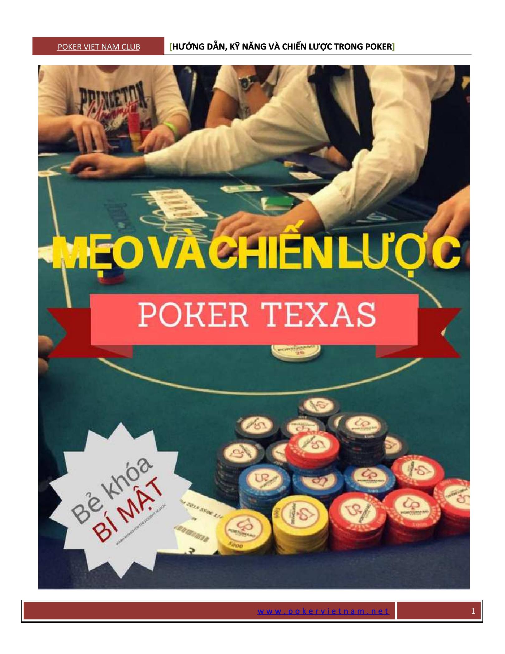 Mẹo và Chiến Lược Poker Texas